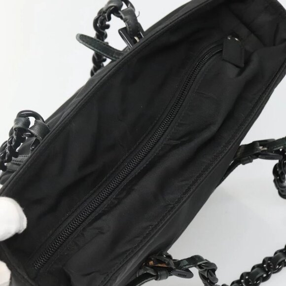 PRADA Chain Shoulder Bag Nylon Black - Picture 13 of 15
